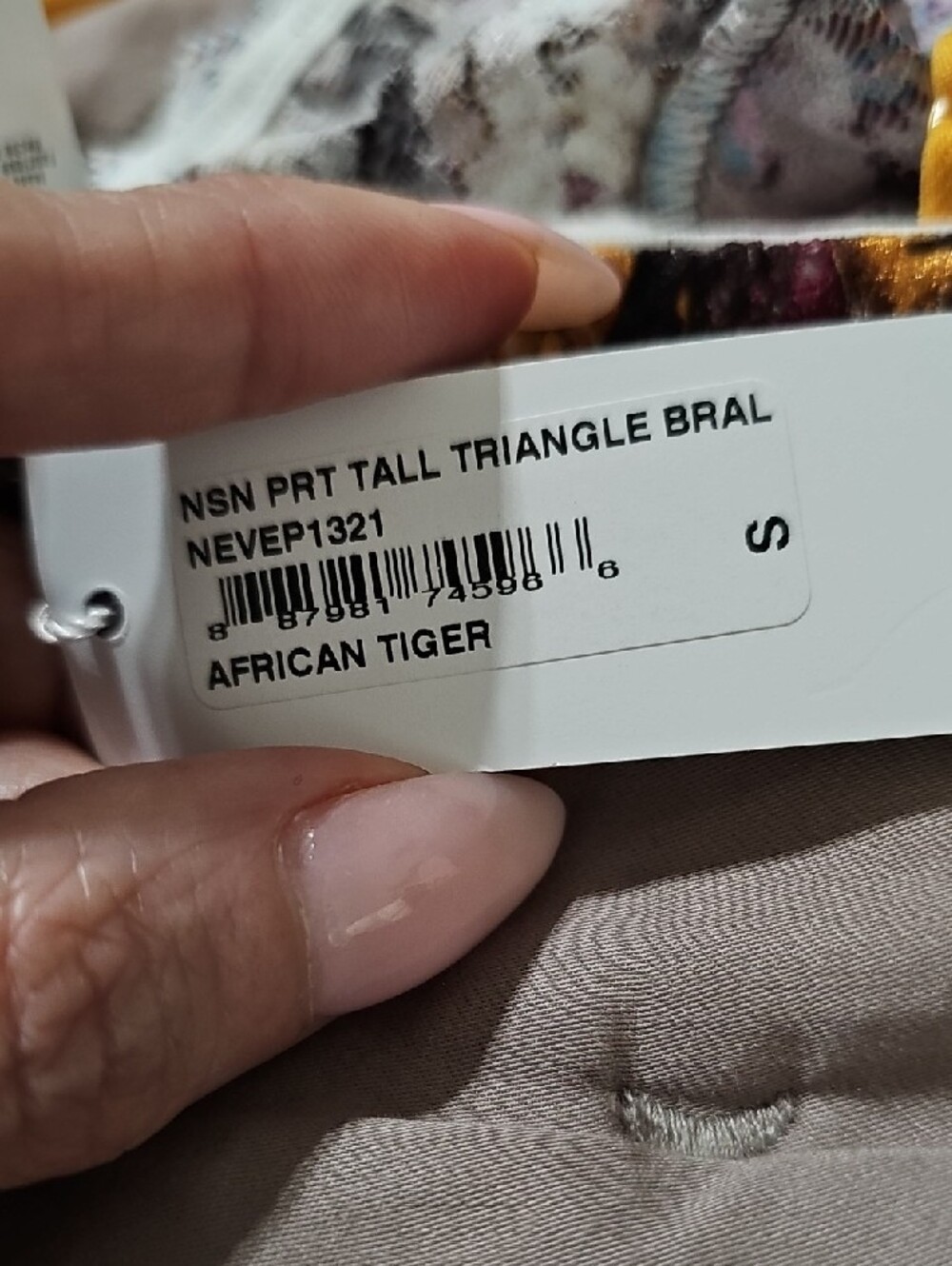 Cosabella MSN Prt Tall Triangle Bralette African Tiger - Picture 3 of 4